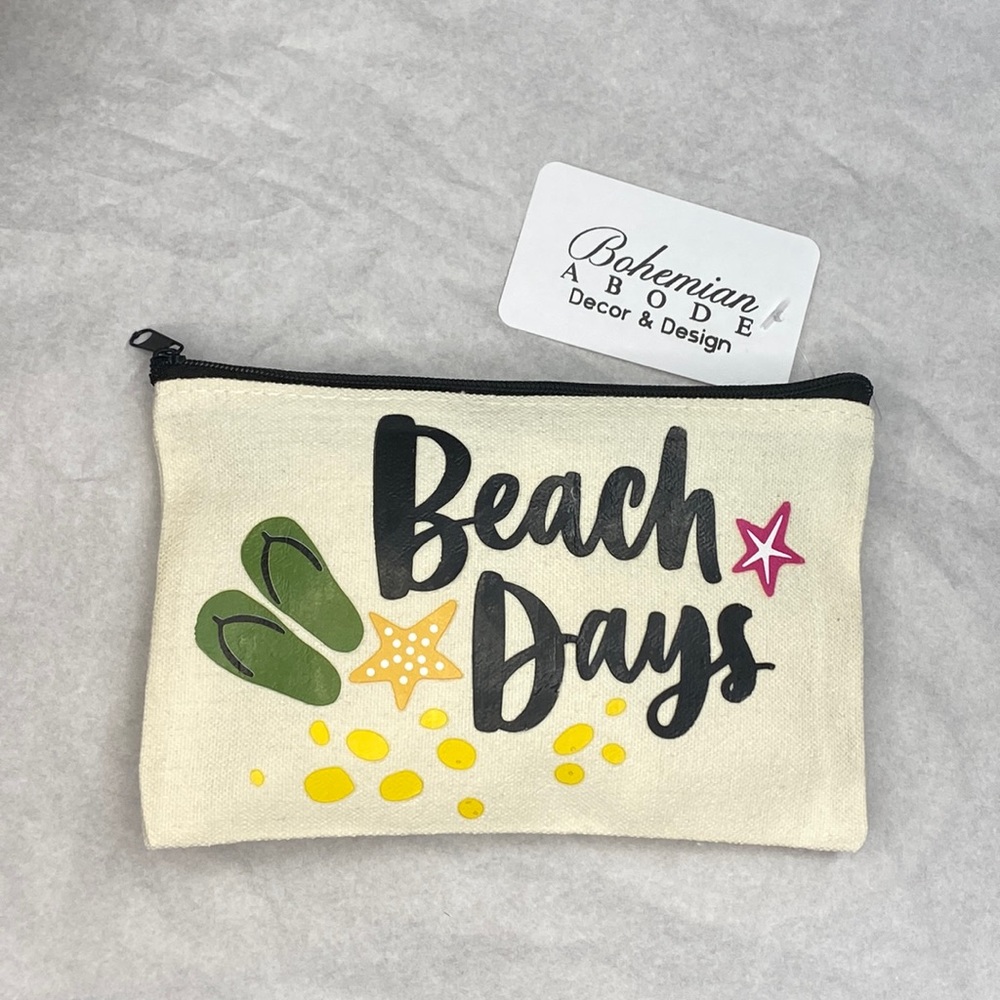 Beach Days - Multi Purpose canvas zippered bag
